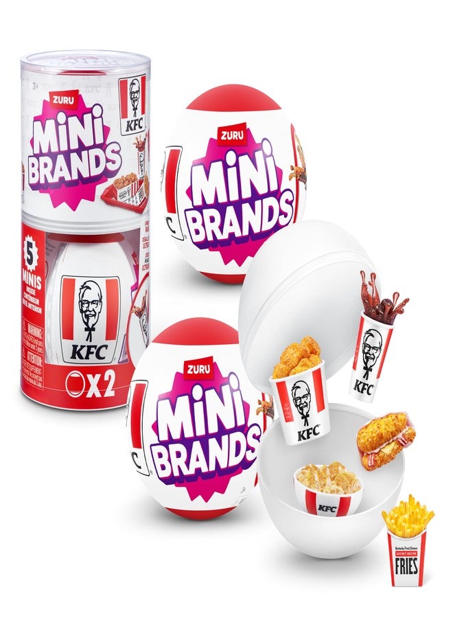Mini Brands KFC® Capsule by ZURU Real Miniature KFC® Brand Collectible Toy, Capsules of 5 Mystery Miniature KFC® for Girls, Teens, Adults and Collectors Perfect Stocking Stuffer and Gift (2 Pack) - Image 1
